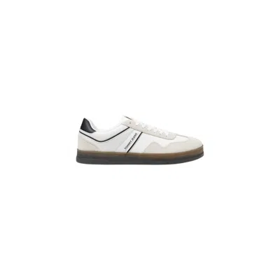 Tommy Hilfiger Jeans Black Leather Low Top Sneakers In White