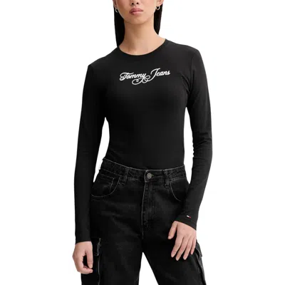 Tommy Hilfiger Jeans Black Recycled Cotton Long Sleeve T-shirt