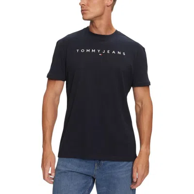 Tommy Hilfiger Jeans Blue Recycled Cotton T-shirt In Black