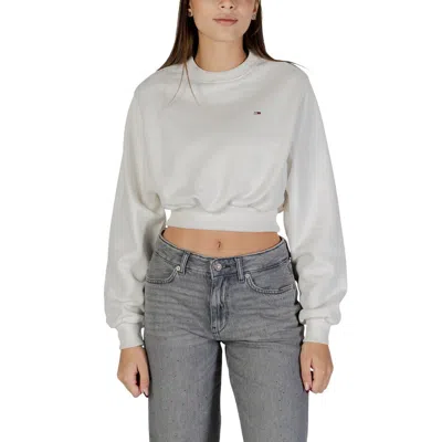 Tommy Hilfiger Jeans Cream Recycled Cotton Sweatshirt In Gray