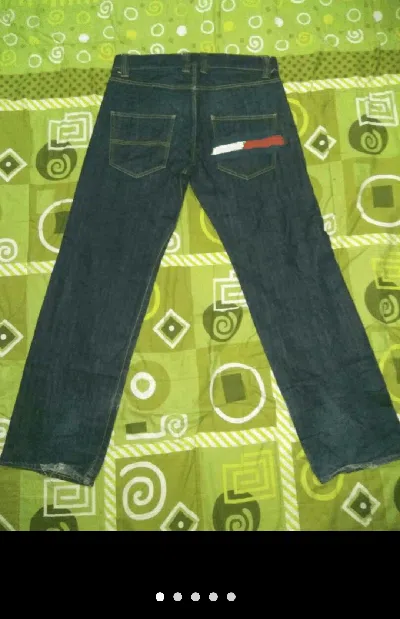 Pre-owned Tommy Hilfiger Jeans Denim Big Logo Big Flag In Blue