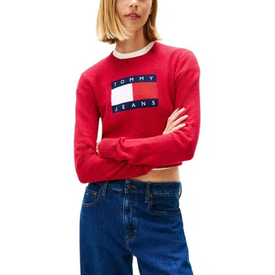 Tommy Hilfiger Jeans Multicolor Organic Cotton Sweatshirt In Red