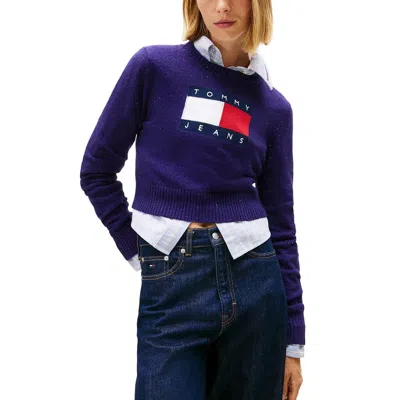 Tommy Hilfiger Jeans Purple Organic Cotton Sweatshirt In Blue