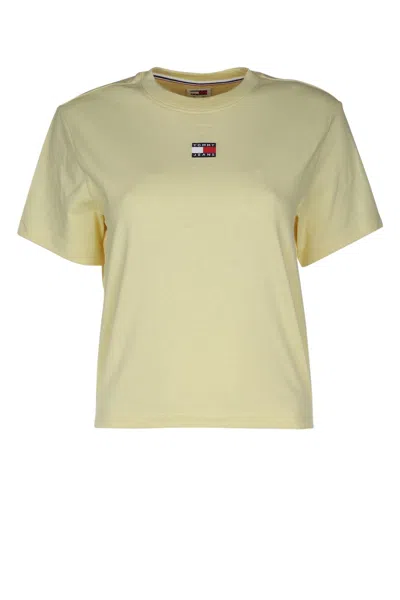 Tommy Hilfiger Jeans Recycled Cotton Blend T-shirt In Yellow