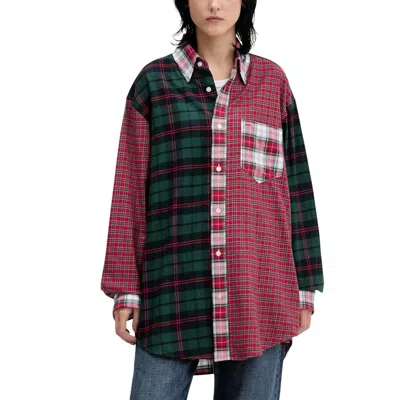 Tommy Hilfiger Jeans Red Cotton Longsleeve Shirt In Multi