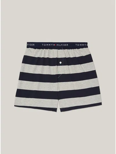 Tommy Hilfiger Jersey Cotton Knit Boxer In Storm