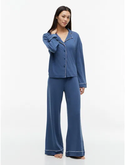 Tommy Hilfiger Jersey Shirt & Pant Sleep Set In Aegean Sea