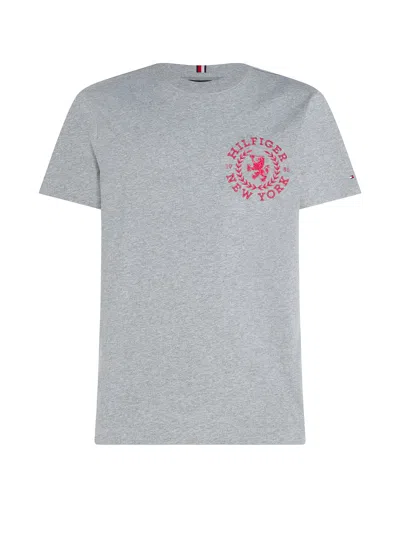 Tommy Hilfiger Jersey T-shirt With Emblem In Gray
