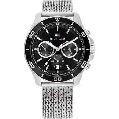 Tommy Hilfiger Jordan Mesh Bracelet Watch In Black