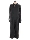 Tommy Hilfiger Womens Ruffled Sheer Jumpsuit In Black