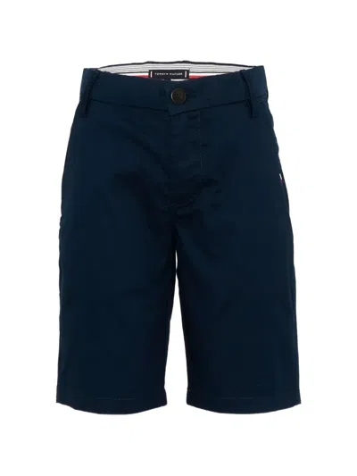 Tommy Hilfiger Junior 1985 Essential Logo-patch Chino Shorts In Blue
