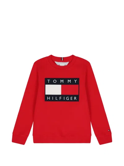 Tommy Hilfiger Junior Kids' Appliqued Long-sleeved Sweatshirt In Red