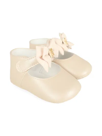 Tommy Hilfiger Junior Babies' Bow-embellished Ballerina Shoes In Neutral