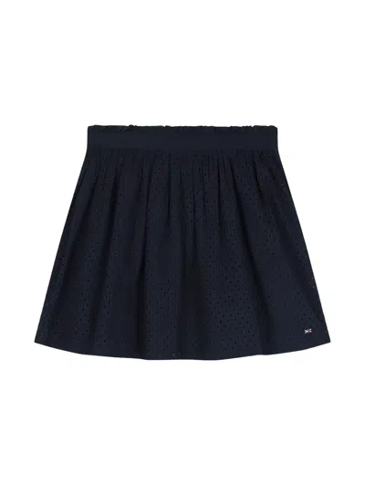 Tommy Hilfiger Junior Kids' Broderie-anglaise Cotton Skirt In Black