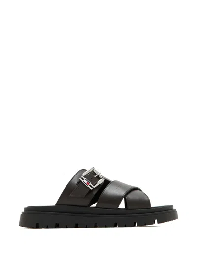 Tommy Hilfiger Junior Kids' Buckle-strap Sandals In Black