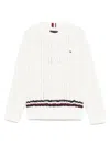 Tommy Hilfiger Junior Cable-knit Crew-neck Sweater In Neutrals