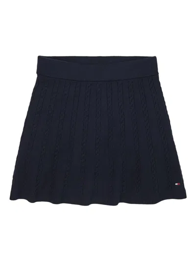 Tommy Hilfiger Junior Kids' Cable Knit Skirt In Blue