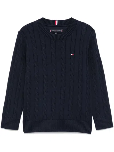 Tommy Hilfiger Junior Kids' Cable-knit Sweater In 蓝色