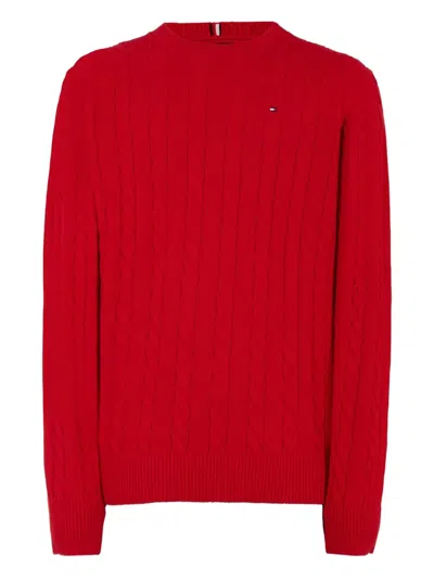 Tommy Hilfiger Junior Kids' Cable-knit Sweater In Red