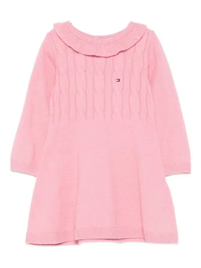 Tommy Hilfiger Junior Babies' Cable Sweater Dress In Pink