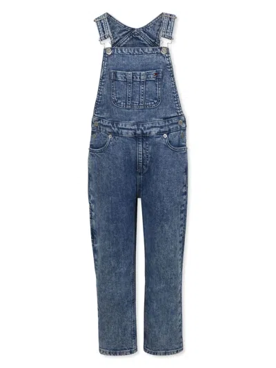 Tommy Hilfiger Junior Kids' Carpenter Denim Dungarees In Blue