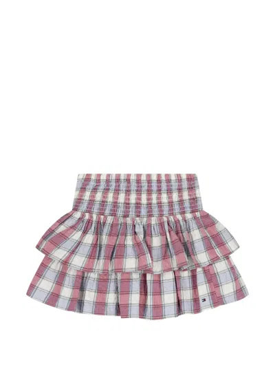 Tommy Hilfiger Junior Kids' Checkered Ruffled Skirt In Multi