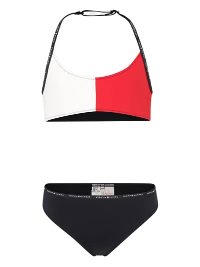Tommy Hilfiger Junior Colour-block Bikini In 蓝色