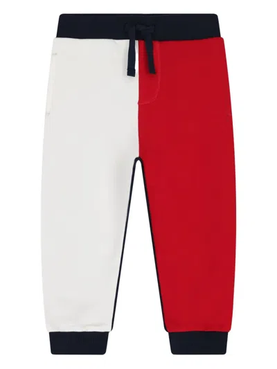 Tommy Hilfiger Junior Babies' Colour-block Drawstring-fastening Track Pants In Red