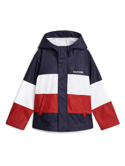 Tommy Hilfiger Junior Kids' Colour-block Windbreaker In Blue