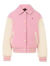 Tommy Hilfiger Junior Contrast-sleeve Bomber Jacket In Pink