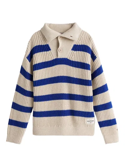 Tommy Hilfiger Junior Kids' Cotton-blend Polo Shirt In Neutrals