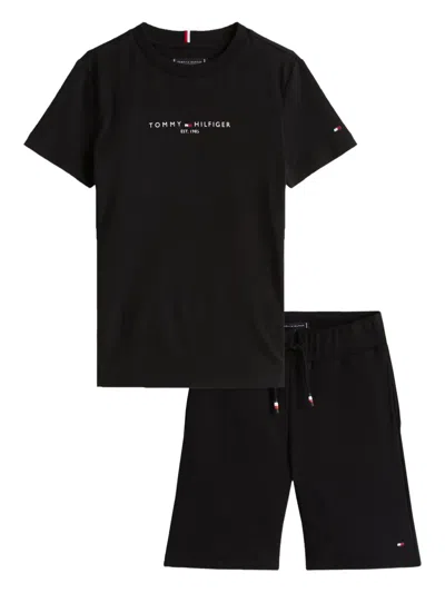 Tommy Hilfiger Junior Kids' Cotton-blend Shorts (set Of Two) In 黑色