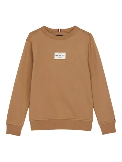 Tommy Hilfiger Junior Kids' Cotton-blend Sweatshirt In Brown