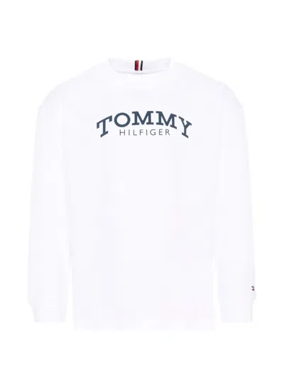 Tommy Hilfiger Junior Kids' Cotton Logo Lettering T-shirt In White