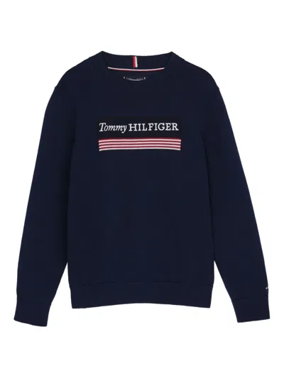 Tommy Hilfiger Junior Kids' Cotton Sweatshirt In Blue