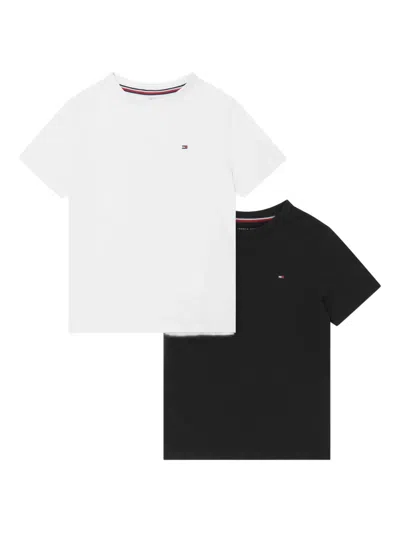 Tommy Hilfiger Junior Kids' Cotton T-shirt (pack Of Two) In White
