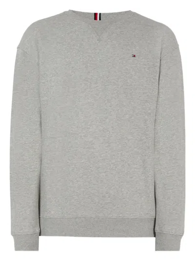Tommy Hilfiger Junior Kids' Crew-neck Cotton Sweatshirt In Gray