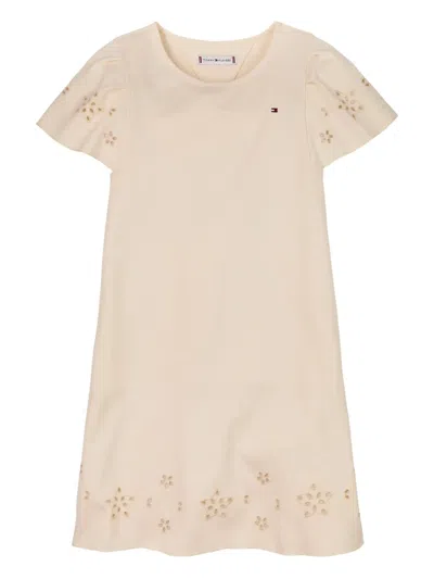 Tommy Hilfiger Junior Kids' Cut Out Detailing Dress In Neutrals