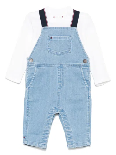 Tommy Hilfiger Junior Babies' Denim Dungaree And T-shirt Set In Blue