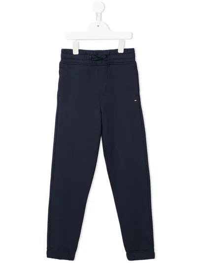 Tommy Hilfiger Junior Kids' Drawstring Cotton Track Pants In Blue