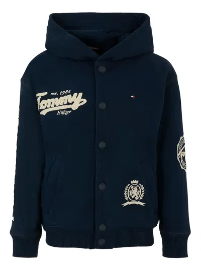 Tommy Hilfiger Junior Kids' Embroidered Hoodie In Blue