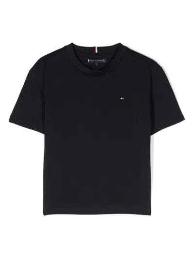 Tommy Hilfiger Junior Kids' T-shirt With Embroidered Logo In Blue