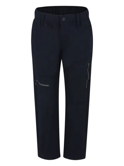 Tommy Hilfiger Junior Kids' Embroidered-logo Cotton Trousers In Blue