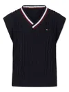 Tommy Hilfiger Junior Embroidered-logo Pullover In Blue