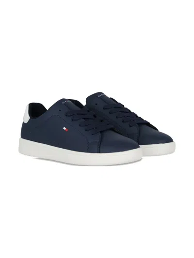 Tommy Hilfiger Junior Kids' Embroidered-logo Sneakers In Blue