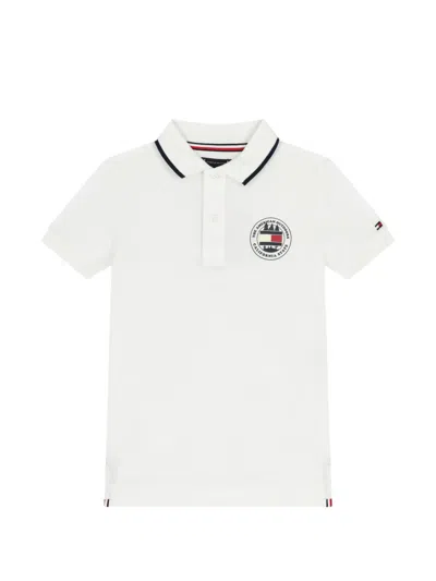 Tommy Hilfiger Junior Kids' Embroidered Polo Shirt In White