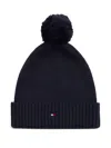 Tommy Hilfiger Junior Flag-embroidered Beanie In Blue