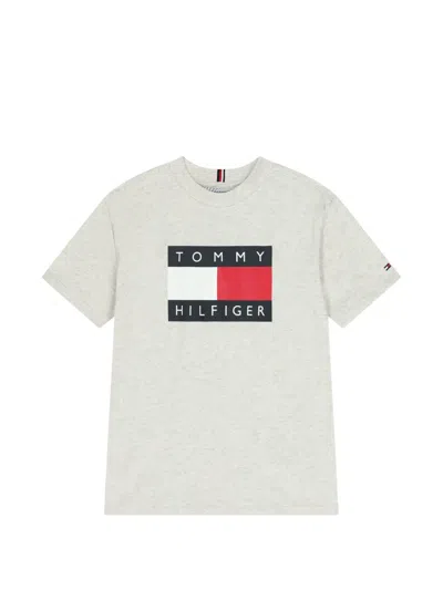 Tommy Hilfiger Junior Kids' Flag Graphic T-shirt In Gray