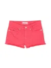 Tommy Hilfiger Junior Frayed-hem Denim Shorts In Pink