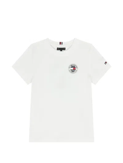 Tommy Hilfiger Junior Kids' Graphic Round-neck T-shirt In White